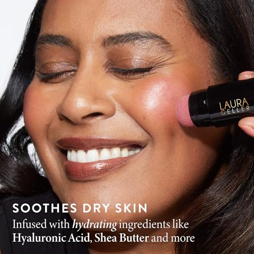 LAURA GELLER NEW YORK Hydration Heroes Kit: Spackle Primer, Hydrate + Jelly Balm Tinted Lip Balm, In the Buff + Serum Blush Cheek Tint (In the Buff Lip Balm + Practical Pink Blush)