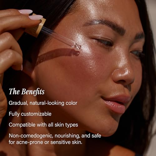 + Lux Unfiltered N¡Æ12 Face Tanning Drops - Non-Comedogenic Bronzing Drops for Face with Hyaluronic Acid, Vitamin E, & Passionfruit Oil - Fragrance Free, Cruelty Free, & Vegan Self Tanner