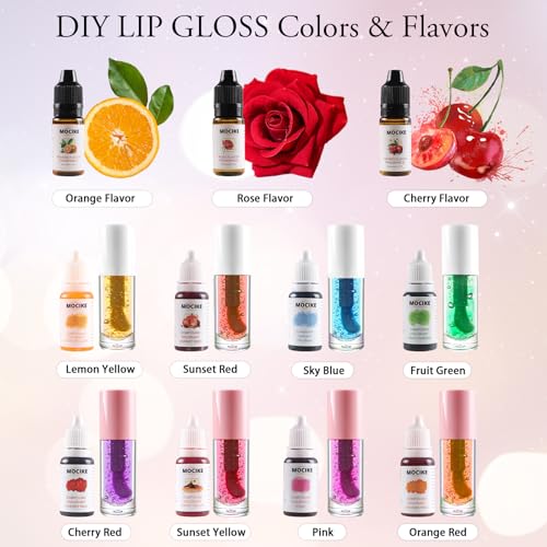 MOCIKE DIY Lip Gloss Making kit for Adult Gifts - 37 PCS DIY Lip Gloss kit Make Your Own Lip Gloss