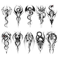 AWLEE Dragon Temporary Tattoos, 10 Sheets Large Realistic Waterproof Fake Tattoos for Men & Women ? Body Chest Arm Festival Party Music Event