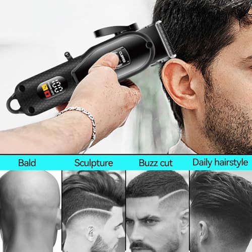 Hair Clippers for Men Professional - Cordless&Corded Barber Clippers for Hair Cutting & Grooming Rechargeable Beard Trimmer