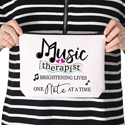 TSOTMO Music Therapist Gift Brightening Lives One Note At A Time Music Therapist Teacher¡¯s Day Zipper Pouch Makeup Bag (Music therapist)