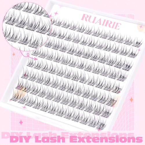 Lash Extension Kit Wispy Lash Clusters Kit Natural Eyelash Extension Kit 9-11MM CD-Curly Eyelash Clusters Kit Short Cluster Lashes Kit DIY Individual Lashes Kit with Bond and Seal by Ruairie