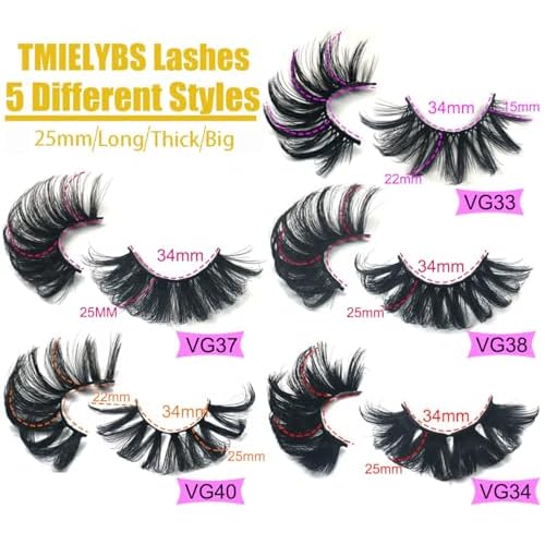 25MM Mink Lashes 25 mm False Eyelashes Long 20 Pairs Pack Dramatic 5D Full Volume Fake Eyelashes 5 Styles Wispy Curly Mink Eyelashes Wholesale, by TIMELABS