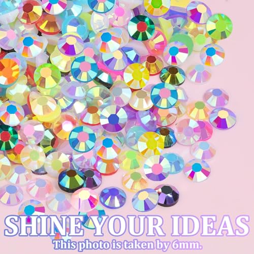 20000Pcs Resin Jelly Rhinestones for Bedazzling, 4mm Mixed-Color Flatback Gems for Diamond Art, Bedazzler Kit with 3Pcs 10ml B7000 Jewelry Glue for Crafting Crafts Book Shoes Nail Art