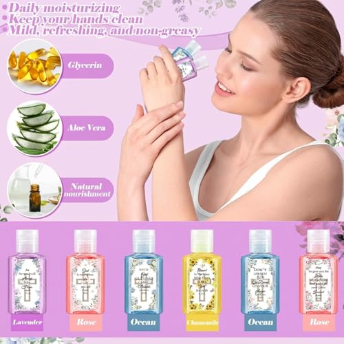 Demissle 30 Pcs Christian Mini Aloe Vera Gel Bulk 1 oz Religious Bible Verse Aloe Vera Gel Travel Size Gifts for Catholic Church Prayer Pastor Women Mom Holiday Easter Party Favors