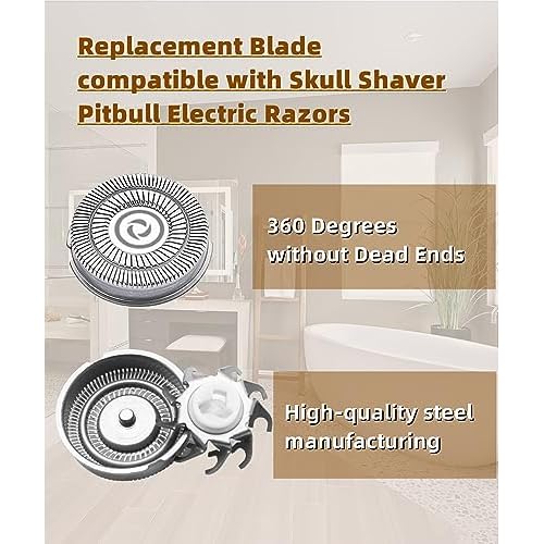 4Pcs Shaver Head Replacement Blade compatible with Skull Shaver Pitbull,Butterfly Kiss, and Palm Electric Razors