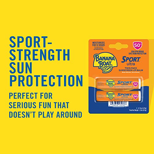 Hawaiian Tropic Mineral Powder Sunscreen Brush SPF 30 & Banana Boat Sport Ultra Lip Balm SPF 50 Twin Pack