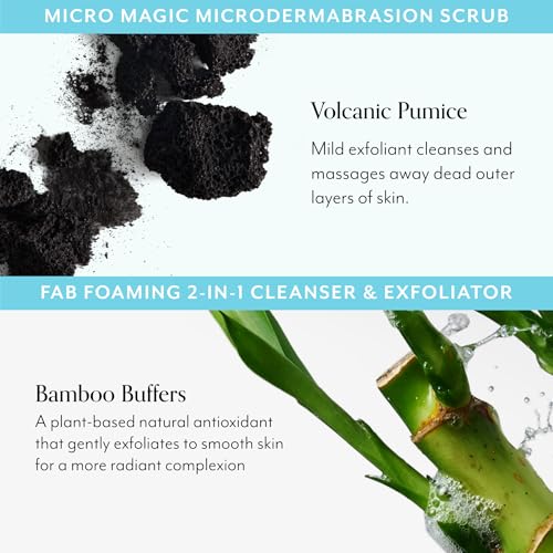 Bliss Micro Magic Microdermabrasion Scrub & Fab Foaming 2-in-1 Cleanser | Exfoliating Face Scrub + Gentle Cleanser Duo for Smooth, Glowing Skin | Pore Refining & Deep Cleansing Skincare Set