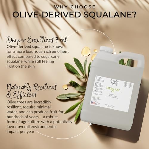Squalane Oil Bulk- 32 oz 100% Pure & Natural Plant Derived Facial Oil - Cold Pressed and Unrefined Premium Grade Multipurpose Moisturizing Oil For Skin and Hair