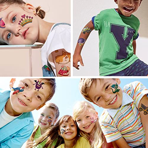 204 PCS Individually Wrapped Temporary Tattoos for Kids - Fun Tattoos for Boys Girls Birthday Party Favors Goodie Bag Fillers