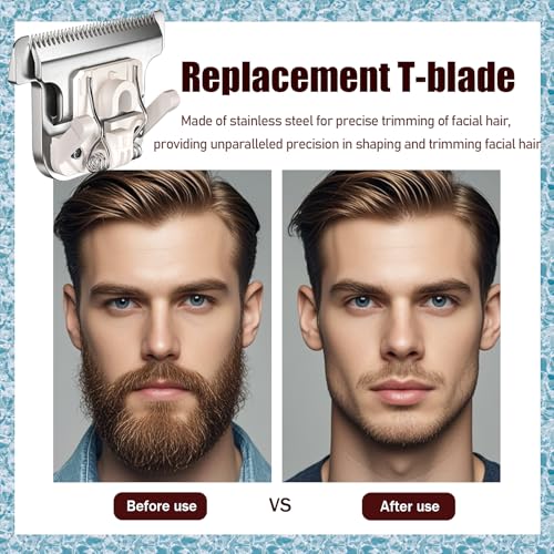 40mm Replacement Detachable Stainless Steel T Blade£¨02144 £©,Compatible with Wahl All in One Lithium Ion Trimmer 9864/9864SS/9686/9818A/9854L/9876L/9854 /WSS3L/SS2L etc. (Silver 3 Pack)