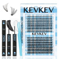 Lash Clusters Kit 280 Pcs Volume Eyelash Clusters 30D+40D D Curl Lash Extension Kit 9-16mm Individual Lashes Thin Band,With Lash Bond and Seal Tweezers For Self Use(30D+40D,9-16mm)