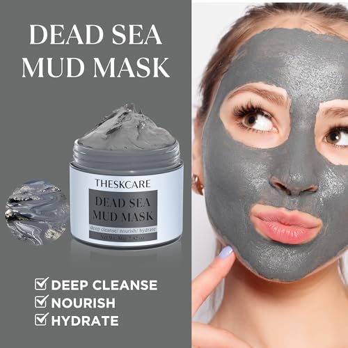 3 PCS Clay Mask Set, Turmeric Vitamin C Clay Mask, Dead Sea Mud Mask, Green Tea Mask, Facial Mask for Oil Control, Deep Cleaning, and Radiant Skin, 240g, 2.82 OZ each