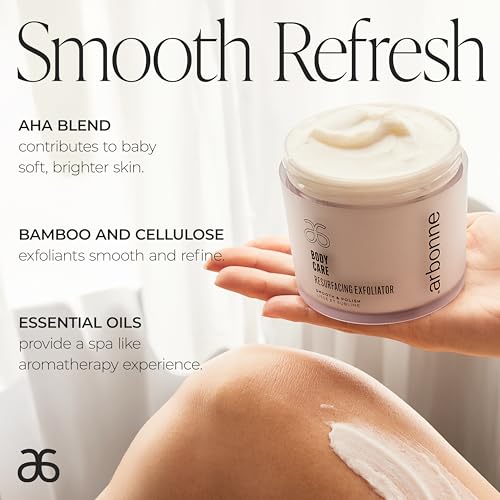 BodyCare Resurfacing Exfoliator ? Gentle Dual-Action AHA and Plant-Based Polish for Smoother, Brighter, Baby-Soft Skin, Even Complexion, Spa-Like Experience, by Arbonne.