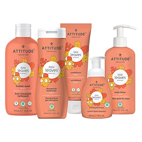 ATTITUDE Foaming Hand Soap for Kids, Plant and Mineral-Based Ingredients, Vegan and Cruelty-free Personal Care Products, Mango, 10 Fl Oz (Pack of 3)