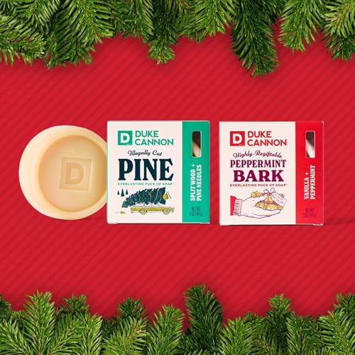 Duke Cannon Peppermint Bark Soap for Men ? Refreshing Holiday Scent, Long-Lasting Puck of Soap, 5 oz Bar