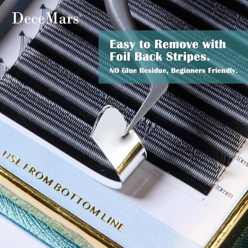 DeceMars U Eyelash Extensions Supplies 0.07mm D Curl 8-14mm Mixed Tray Easy Fans 2D UU Eye Lashes 1400 Pcs Y Shaped Premade Soft Russian Volume Eyelashes Matte Black 12 Rows (UU-0.07-D-8-14mm Mix)
