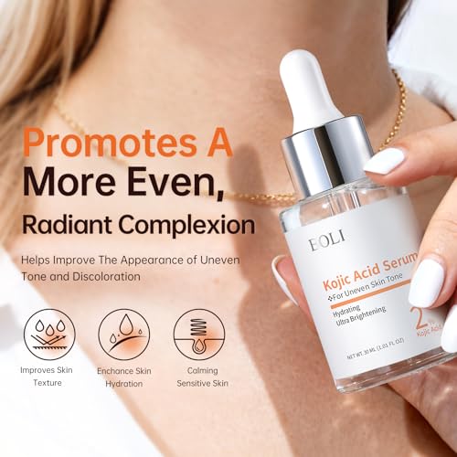 BOLI Kojic Acid Serum, Ultra Brightening Glow Serum Peptide Retinol Niacinamide for Dark Spots (1.01 fl oz)