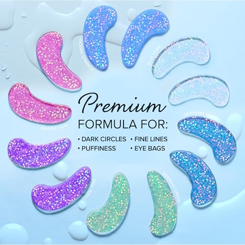 MAREE Eye Gels & Facial Masks Bundle - Under Eye Gels for Puffy Eyes and Dark Circles, Sheet Moisturizing Masks - Marine Collagen & Hyaluronic Acid, Green & Red Algae Extract - for All Skin Types