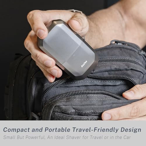 Electric Razors for Men Face - Compact Travel Electric Foil Shavers for Mens Bald Head - Small Portable Face and Head Shavers IPX7 Waterproof Wet and Dry, Dual-Action Blades and USB-C Rechargeable