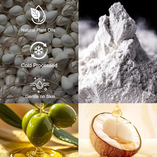 Grape Shaped Natural Handmade Soap Bar, Decorative Bath & Body Soap Gift for Women, Packed in Elegant Gift Box, White