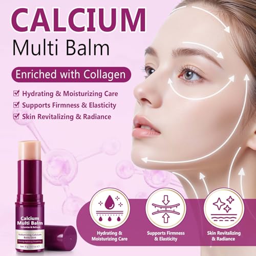 Acorn + Oak Calcium Multi Balm Stick 2 Pack - Collagen Infused Eye & Face Balm, Wrinkle Repair Cream for Deep Wrinkles, Anti-Aging Firming Stick with Intense Hydration, 0.6 Oz