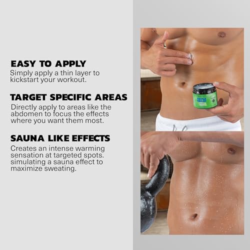 Kewlioo Triple Sweat Enhancing Cream for Workouts ? Hot Sweat Cream for Arms, Belly, & Waist | Boosts Circulation & Maximizes Sweat | Pre-Workout Slimming Gel for Men & Women
