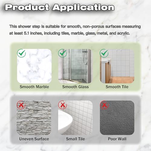 Shower Foot Rest for Shaving Legs,Shaving Stool with Vacuum Suction Cup,Foldable Reusable Shower Step for Shaving Legs,Shaving Step for Inside Shower