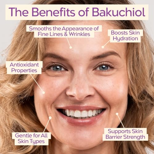 Tree To Tub Bakuchiol Face Serum - Gentle Retinol Alternative Serum for Face with Hyaluronic Acid & Peptides for All Skin Types