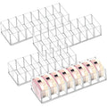 Tuanse 4 Pcs Acrylic Makeup Compact Organizer Detachable 8 Spaces Clear Vanity Drawer Organizer Eyeshadow Palette Storage for Lipstick Highlighter, Skincare Cosmetic Display Cases for Bathroom