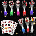 72 PCS Rock Party Favors ? 48 PCS Tattoos & 24 PCS LED Finger Lights Combo ? Birthday Goodie Bag Fillers, Party Supplies, Gifts Light Up Toys Glow In The Dark for Boys and Girls