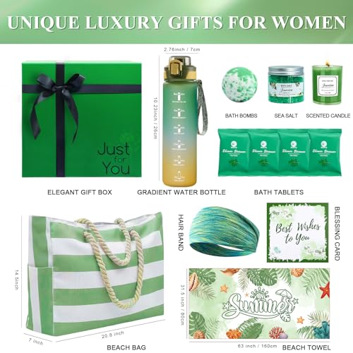 Self Care Gifts for Women - Inspirational Sport Gifts Set for Women with Large Canvas Bag, Water Bottle & Relaxation Spa Gift Baskets, Christmas Holiday Gift for Her Wife Mom Sister, Bestie