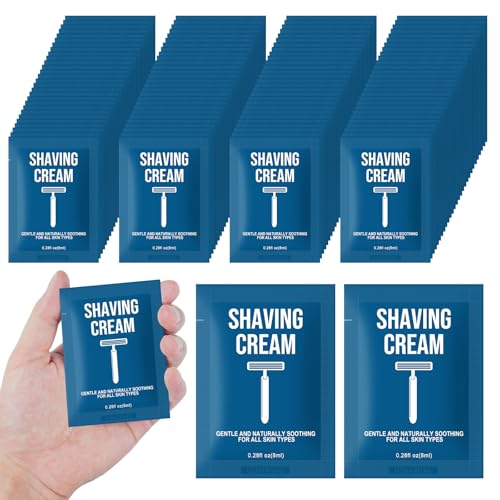 Shaving Cream Bulk Travel 8ml/0.28fl oz,Disposable Shaving Cream in Bulk Travel Shave Cream for Hotel Homeless£¨White Tea£¬Pack of 50)