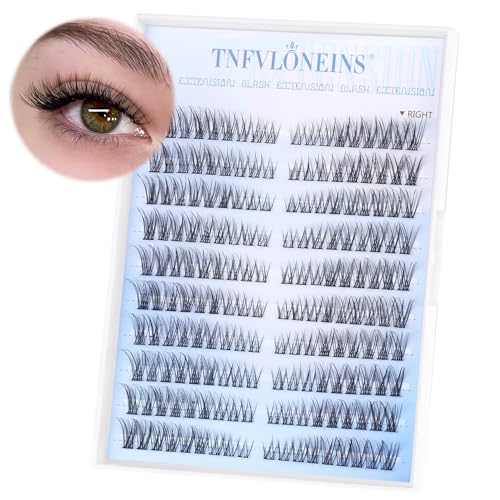 Wispy Lash Extension Kit Natural Lash Clusters 180Pcs Individual Lashes Clusters Kit Natural Eyelash Extension Kit C Curl Cluster Eyelash Extensions with Bond and Seal and Tweezers by TNFVLONEINS