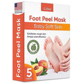 C?LOR Foot Peeling Mask for Dry Cracked Feet | Foot Mask to Exfoliate Rough, Cracked, Dry Feet, Calluses for Soft Baby Feet Results | Made with Aloe Vera Extract for Women & Men (5 Pairs) | Peach