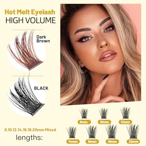 False Eyelash, Wide Cluster D Curl Individual Eyelashes Extension, 120pcs Per Pack, Various Lengths, Soft, Comfortable, Cruelty Free, Synthetic