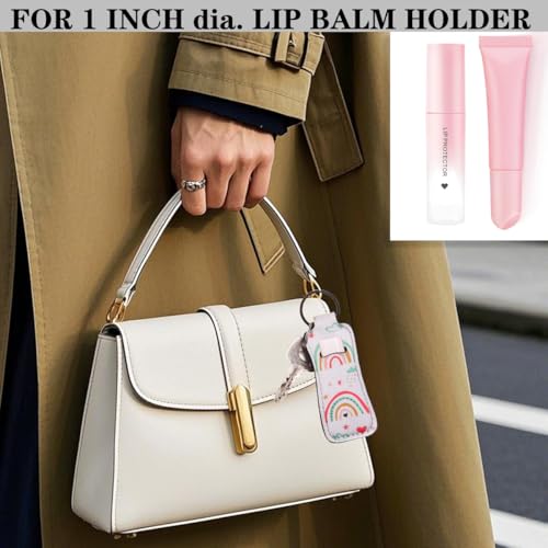 DMLSKY Lip Balm Holder Keychain, Cute Portable Key Chain Accessories for Lip Balm, Lip Gloss or Lipstick