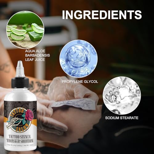 2 Pack Tattoo Stencil Transfer Gel Solution, Professional Tattoo Stencil Gel, Stencil Magic Cream, Tattoo Application Solution for Transfer Paper Machine Stencils, Clear & Long-Lasting
