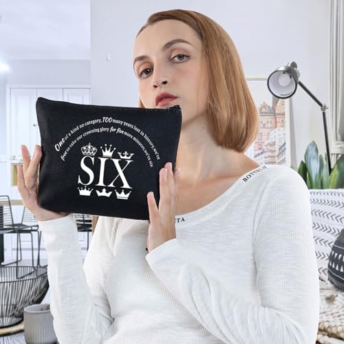 G2TUP SIX Queen Makeup Bag Theatre Fans Gift We¡¯re Six Zipper Pouch Bag Queen Cosmetic Bag (We¡¯re Six-Black)