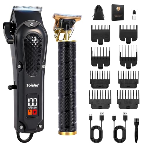 Professional Hair Clipper and Shaver Set, Hair Clippers for Men, T-Shaped Sideburn Trimmers, Cordless Hair Clippers and Shaving Kit.
