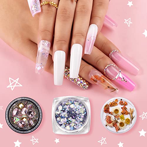 Makartt Poly Nail Gel Kit, Clear Pink Fall Winter Nail Gel Kit Poly Nail Extension Gel Nail Enhancement Set Bundle With Clear Blooming Gel?15ml UV LED Soak Off Nail Art Polish