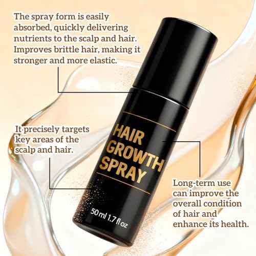 Hair Growth, Hair Growth Spray, Promotes Thicker, Fuller Hair, Suitable for All Hair Types, Hair Thickening Spray with Natural Ingredients (1 Count)
