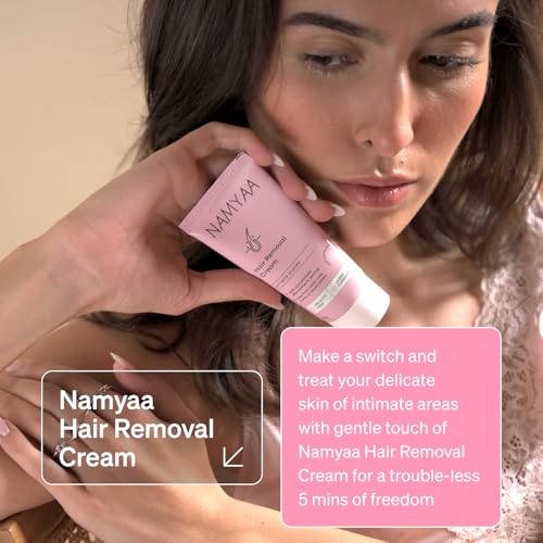 Namyaa Hair Removal Cream for Intimate Skin with Free Vitamin C Serum, 60 gram, Pack of 2