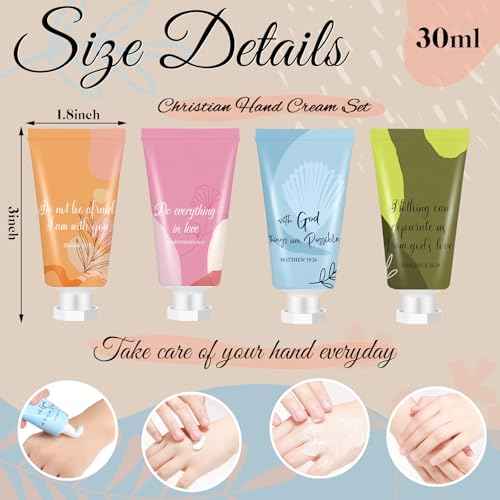 72 Pcs Christian Hand Lotion Bulk Gifts for Women Bible Verse Mini Travel Hand Cream Religious Thanksgiving Christmas Gift for Church Members Prayers Teachers Coworkers Homeless