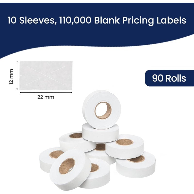 Blank Price Marking Labels for Garvey 22-6/22-7/22-8 Price Guns - 110,000 Labels in Bulk