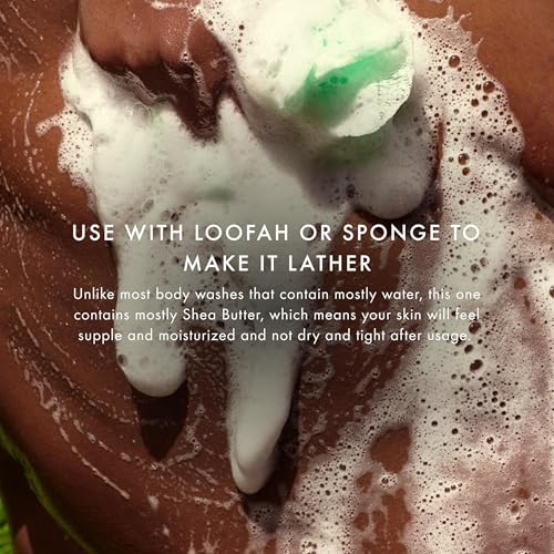 54 Thrones Mini Non-Stripping Butter Cream Body Wash, Shea Butter Body Wash, Exfoliating & Moisturizing Liquid Soap, Ugandan Vanilla + Ethiopian Honey