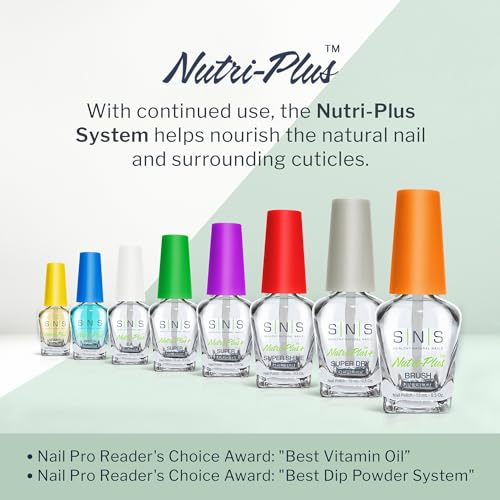 SNS Dip Powder Bases and Sealers Set, 5-Pack - Long-Lasting & Fast-Drying Nail Adhesives & More for Quality Manicures - Featuring Low-Odor Formulas to Be Used with Dipping Powders, 0.5 Fl Oz Each