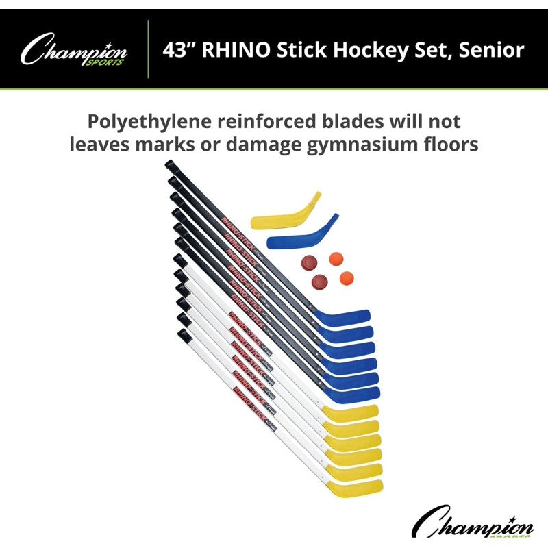 Senior Hockey Stick Set 43 Inches for Indoor & Outdoor Play
