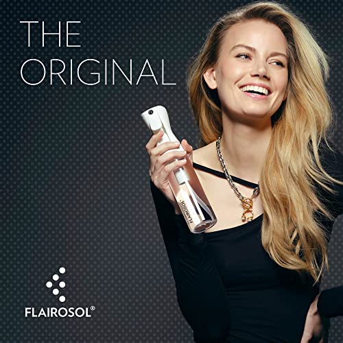 FLAIROSOL - The Original, 2 Pack Spray Bottle for Plants, Hair & More, Continuous Mister, Ultra Fine Water Mist.10 oz, Clear Bottle & White Bottle
